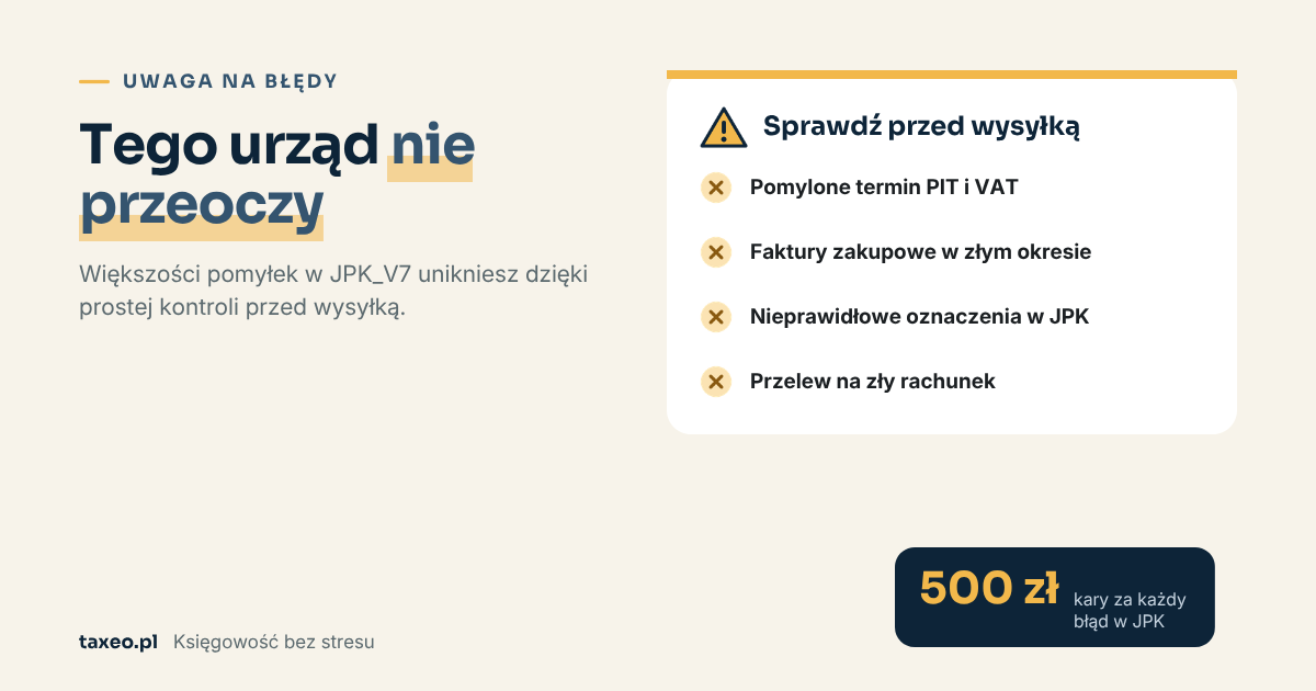 lista najczęstszych błędów